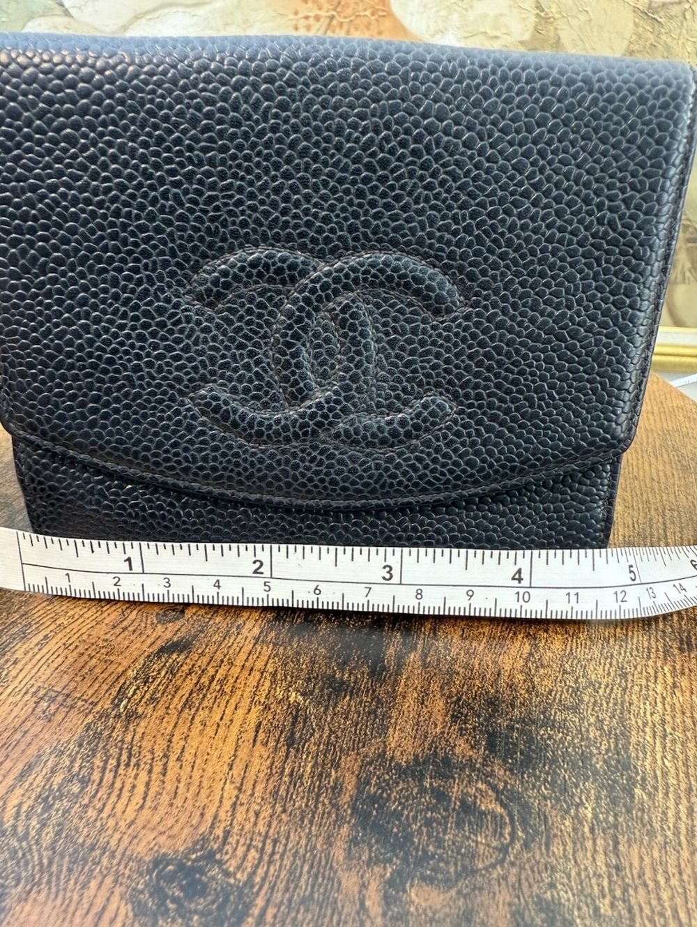 Chanel Black Pebbled Leather Compact Wallet - Picture 15 of 16